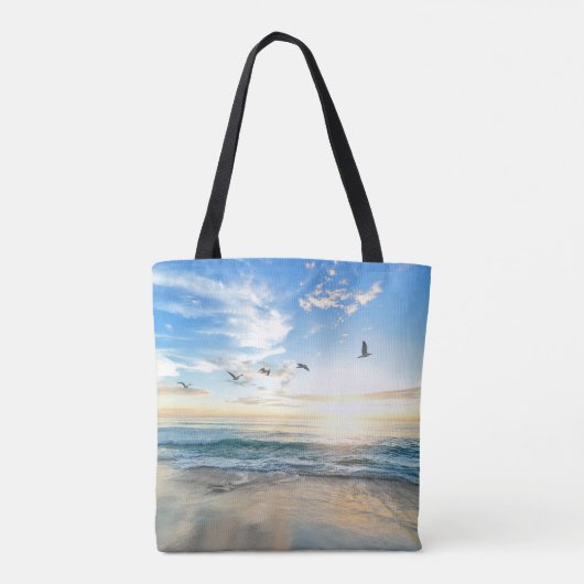 Morning Beach Seagulls Tote Bag (Achterkant)