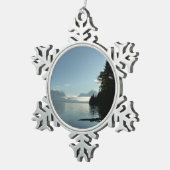 Morning bij het McDonald-meer in het Glacier Natio Tin Sneeuwvlok Ornament (Rechts)