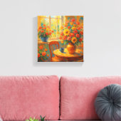 Morning Bliss – kleurrijk bloemencanvas Canvas Afdruk (Insitu (Woonkamer))