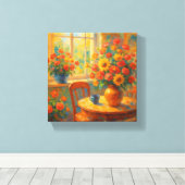 Morning Bliss – kleurrijk bloemencanvas Canvas Afdruk (Insitu (Houten vloer))