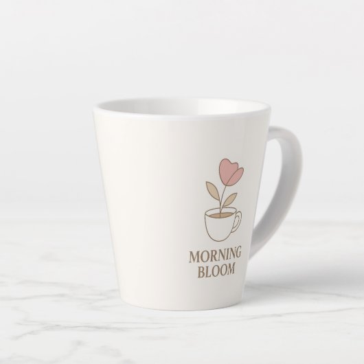 Morning Bloom | Aesthetic Floral Coffee Mug  Latte Mok (Rechterhoek)