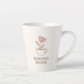Morning Bloom | Aesthetic Floral Coffee Mug  Latte Mok (Rechts)