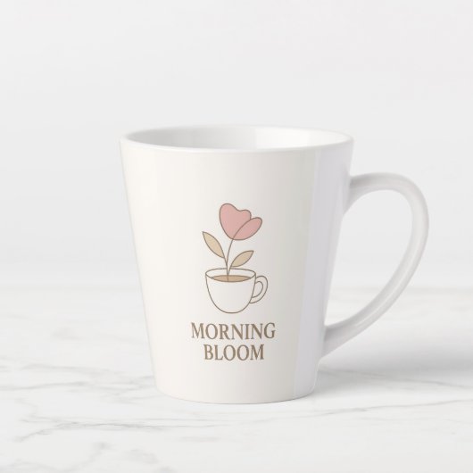 Morning Bloom | Aesthetic Floral Coffee Mug  Latte Mok (Rechts)