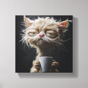 Morning Brew Bliss - Kat Canvas Afdruk