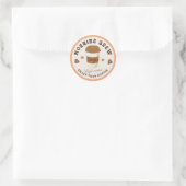 Morning Brew Coffee Cup Cafe Logo Ronde Sticker (Tas)