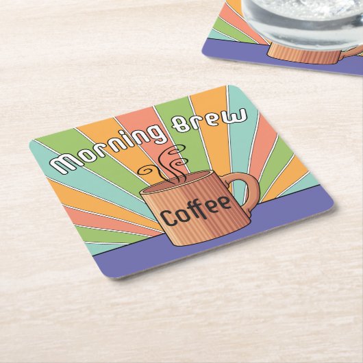 Morning Brew Coffee Kartonnen Onderzetters (Schuin)
