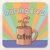 Morning Brew Coffee Kartonnen Onderzetters (Voorkant)