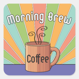 Morning Brew Coffee Vierkante Sticker