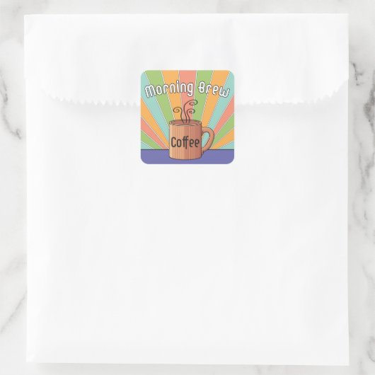 Morning Brew Coffee Vierkante Sticker (Tas)