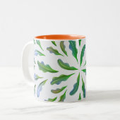 "Morning Brew Delight: Sunrise SIP Mok" Tweekleurige Koffiemok (Voorkant links)