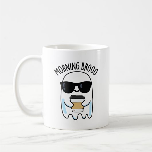 Morning Broo Funny Ghost Coffee Pun Koffiemok (Links)