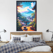 Morning Calm over Fuji Canvas Afdruk (Insitu (Slaapkamer))