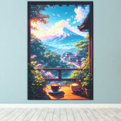 Morning Calm over Fuji Canvas Afdruk (Insitu (Houten vloer))