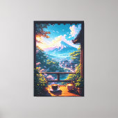Morning Calm over Fuji Canvas Afdruk (Voorkant)