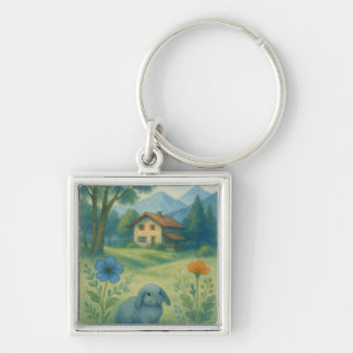 Morning Calm – Watercolor Meadow with Bagolo Sleutelhanger