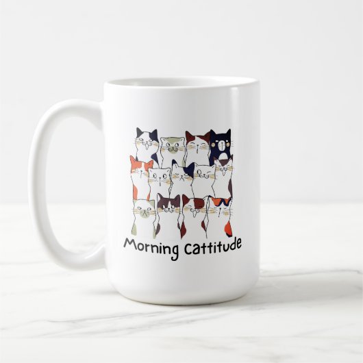 Morning Cattitude Cat Lovers Gift Mok (Links)