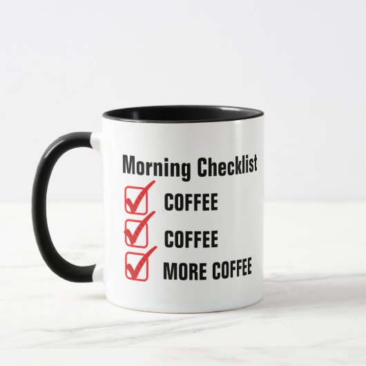 Morning Checklist Coffee Pun Funny Custom Gifts Mu Mok (Links)