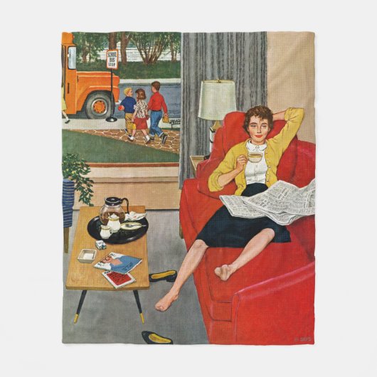 Morning Coffee Break Fleece Deken (Voorkant)