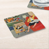 Morning Coffee Break Kartonnen Onderzetters (Schuin)