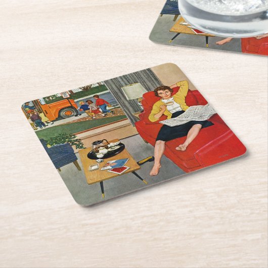 Morning Coffee Break Kartonnen Onderzetters (Schuin)