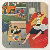 Morning Coffee Break Kartonnen Onderzetters (Voorkant)