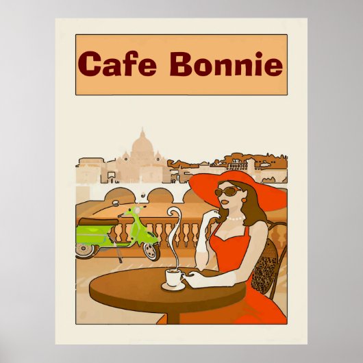 Morning Coffee Cafe  Lady Posters (Voorkant)