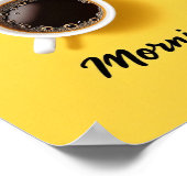 Morning Coffee Cups Top View Yellow Minimalist Poster (Hoek)
