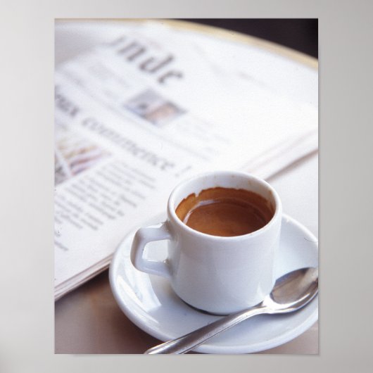 Morning Coffee en Newspapier Poster (Voorkant)