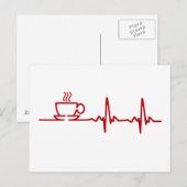 Morning Coffee Heartbeat EKG Briefkaart (Voorkant / Achterkant)