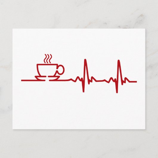 Morning Coffee Heartbeat EKG Briefkaart (Voorkant)