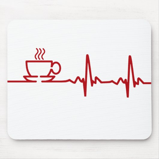Morning Coffee Heartbeat EKG Muismat (Voorkant)