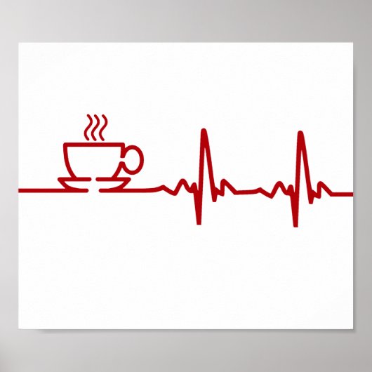 Morning Coffee Heartbeat EKG Poster (Voorkant)