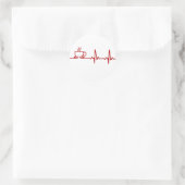 Morning Coffee Heartbeat EKG Ronde Sticker (Tas)