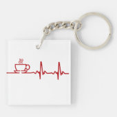 Morning Coffee Heartbeat EKG Sleutelhanger (Achterkant)