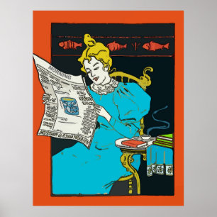 Morning Coffee  Lady Posters