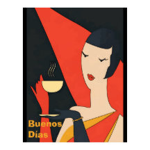 Morning Coffee Lady Posters