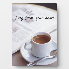 Morning Coffee Plaque met Easel Fotoplaat