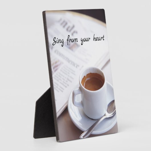 Morning Coffee Plaque met Easel Fotoplaat (Zijkant)