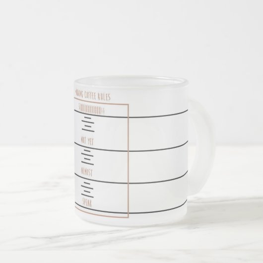 Morning Coffee Rules Matglas Koffiemok (Voorkant rechts)