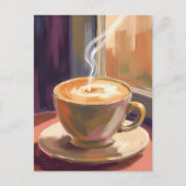 Morning Coffee | Watercolor Cafe Mug Briefkaart (Voorkant)