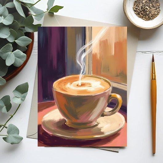Morning Coffee | Watercolor Cafe Mug Briefkaart