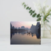 Morning crosson River Li, Guilin, China Briefkaart (Staand voorkant)