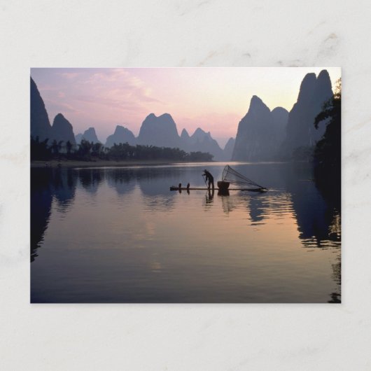 Morning crosson River Li, Guilin, China Briefkaart (Voorkant)