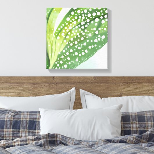 Morning Dew | De moderne botanische Waterverf Canvas Afdruk (Insitu (Slaapkamer))