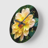 Morning Dew Flower met getallen Ronde Klok (Hoek)