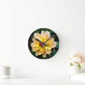 Morning Dew Flower met getallen Ronde Klok (Huis)