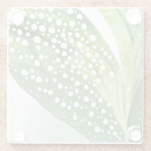Morning Dew Green Leaf Glazen Onderzetter (Achterkant)