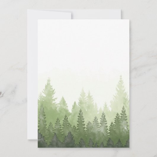 Morning Dew in de Bossen bruiloft uitnodiging (Achterkant)