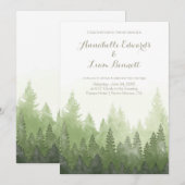 Morning Dew in de Bossen bruiloft uitnodiging (Voorkant / Achterkant)