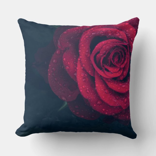 Morning Dew Roos Kussen (Voorkant)
